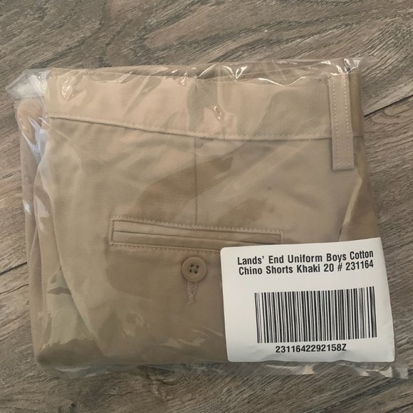 NWT LANDS' END UNIFORM BOYS COTTON CHINO SHORTS KHAKI 8H, 20 & BOY'S/MENS 31 - Picture 4 of 12